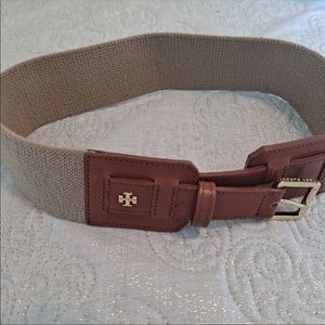 Tory Burch leather and elastic belt